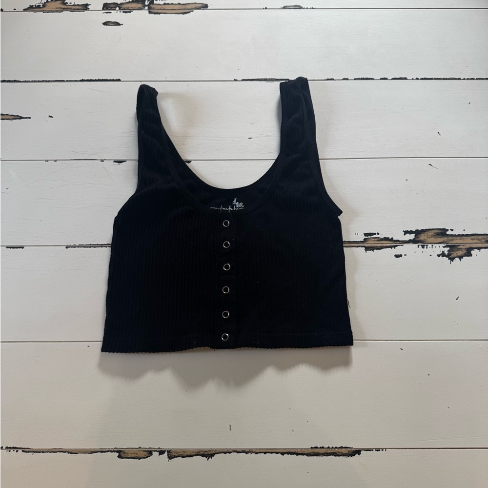 Ribbed Button Up Free People Tank